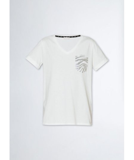 LIU JO T-shirt con logo e strass