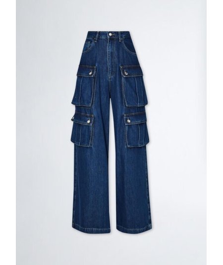 Jeans cargo in cotone stretch