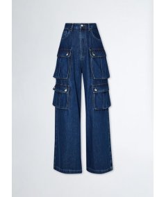 Jeans cargo in cotone stretch