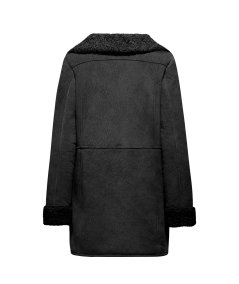 Cappotto in Vera Pelle Scamosciata con Ecopelliccia